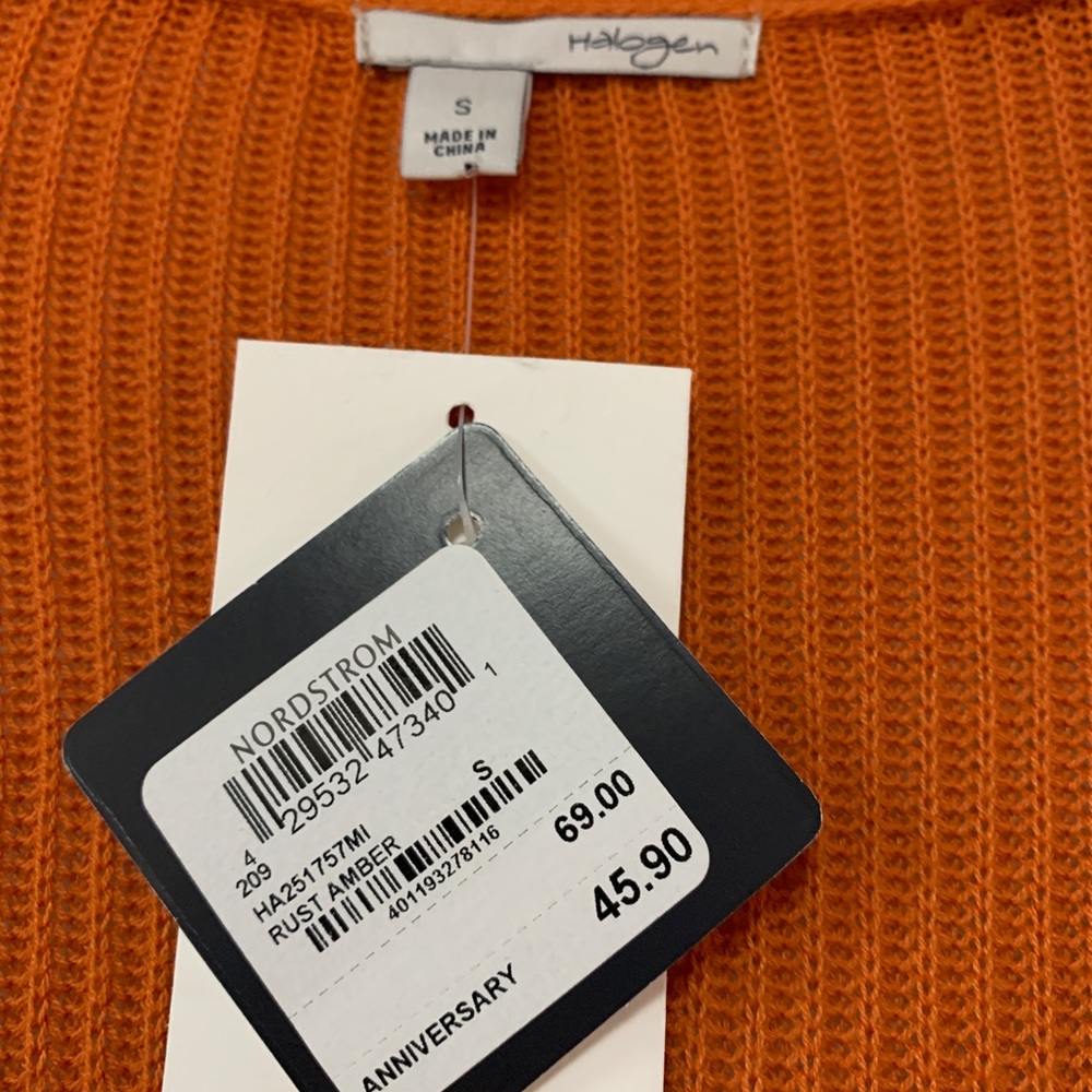 Halogen Rust Amber V Neck Boyfriend Cardigan S - Picture 5 of 7
